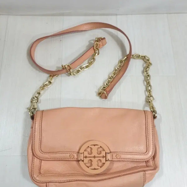 [BUNJANG] Tory Burch Leather Chain Shoulder/Crossbody Bag Pink / 정품] 토리버치 가죽 체인 숄더/크로스백 핑크 (
