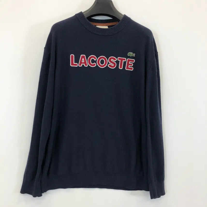 [BUNJANG] Lacoste Croc Patch Cotton Knit Navy 110 / 라코스테 크록패치 코튼니트 110