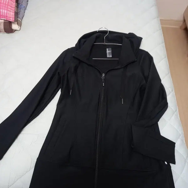 [BUNJANG] Black Hooded Zip-Up Jacket / 블랙 후드 집업 자켓