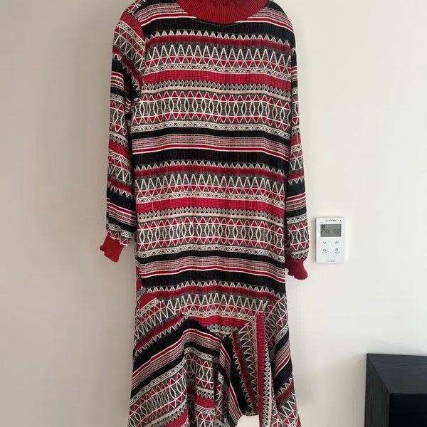 [BUNJANG] Unique Pattern Long Dress One Size / 매력적인 패턴 롱 원피스 F (정가 10만)