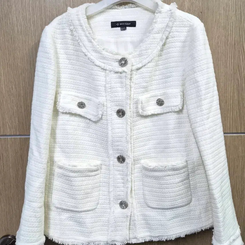 [BUNJANG] Nice Claup Tweed Jacket White / 나이스클랍 트위드 자켓 화이트85