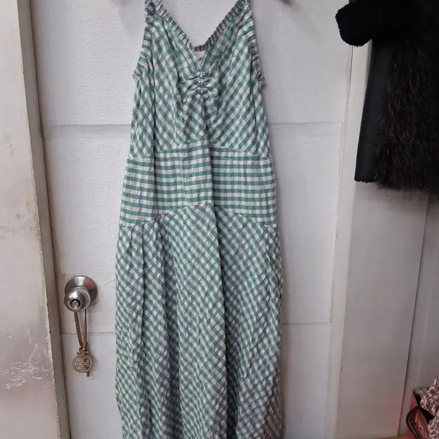 [BUNJANG] Check Pattern Long Dress / 마아  체크 패턴 롱 원피스 55 66