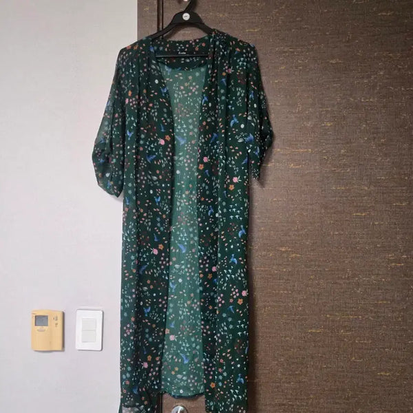 [BUNJANG] Floral Pattern Long Cardigan / 꽃무늬 롱 가디건