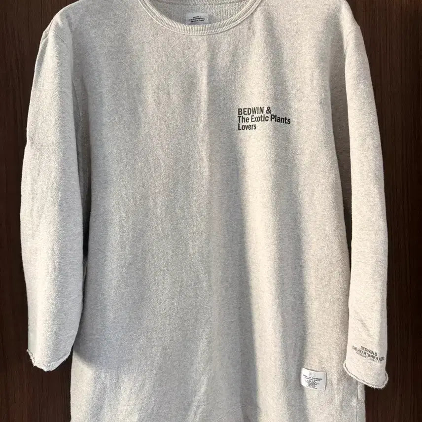 [BUNJANG] Bedwin 7-Sleeve Sweatshirt Grey / 베드윈 7부 스웨트 그레이
