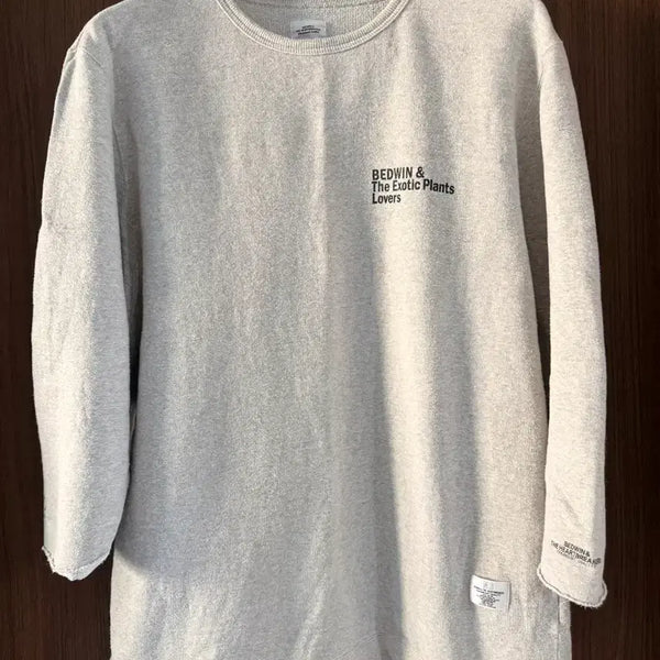 [BUNJANG] Bedwin 7-Sleeve Sweatshirt Grey / 베드윈 7부 스웨트 그레이