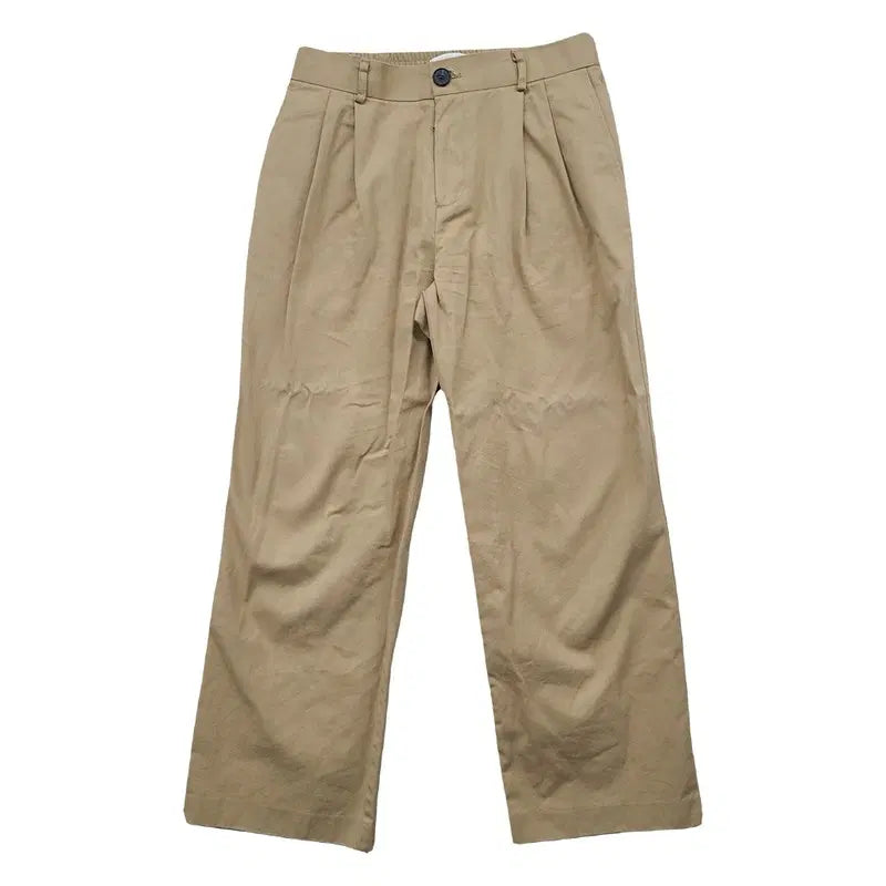 [BUNJANG] Draw Fit Khaki Wide Pants - Large / 드로우 핏 카키 와이드 바지 LARGE