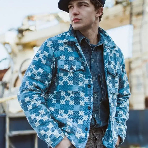 [BUNJANG] RRL Indigo Jacquard Jacket XL / RRL 더블알엘 인디고 자카드 자켓