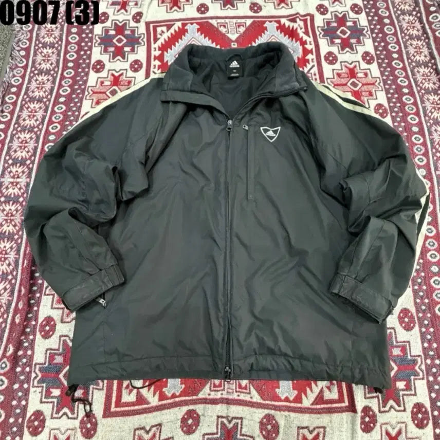 [BUNJANG] Adidas Three-Stripes Windbreaker Jacket Black Size 100 / 아디다스 삼선 바람막이 자켓 블랙 100 0907