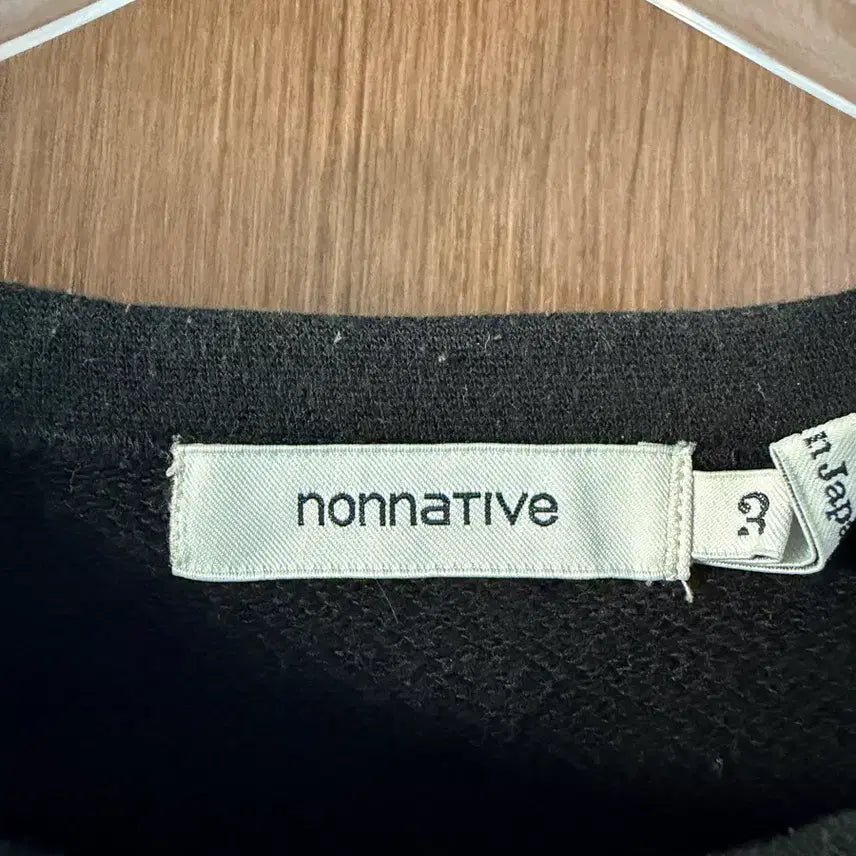 [BUNJANG] Nonnative 7-Part Sleeve Sweatshirt Black / 논네이티브 7부 스웨트 블랙