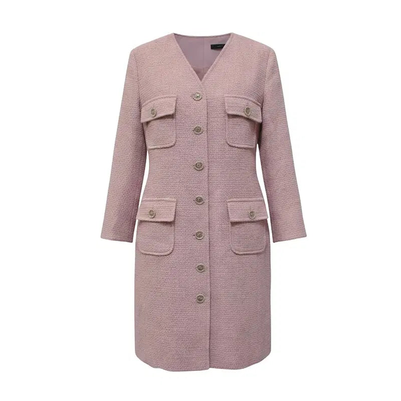 [BUNJANG] JILLSTUART Pink Tweed Long Jacket Size 55 / 질스튜어트 핑크 트위드 롱자켓 55