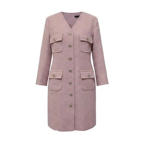 [BUNJANG] JILLSTUART Pink Tweed Long Jacket Size 55 / 질스튜어트 핑크 트위드 롱자켓 55