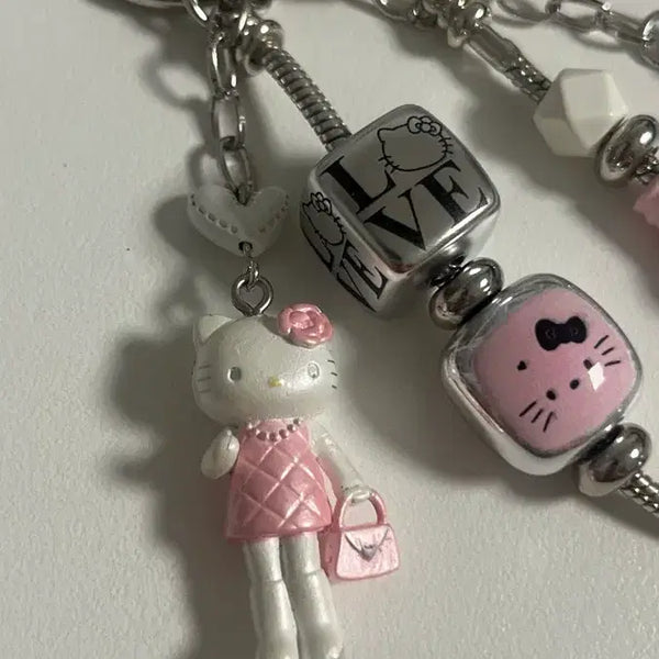 [BUNJANG] Long Legged Kitty Charm Keychain / 롱다리 키티 키링
