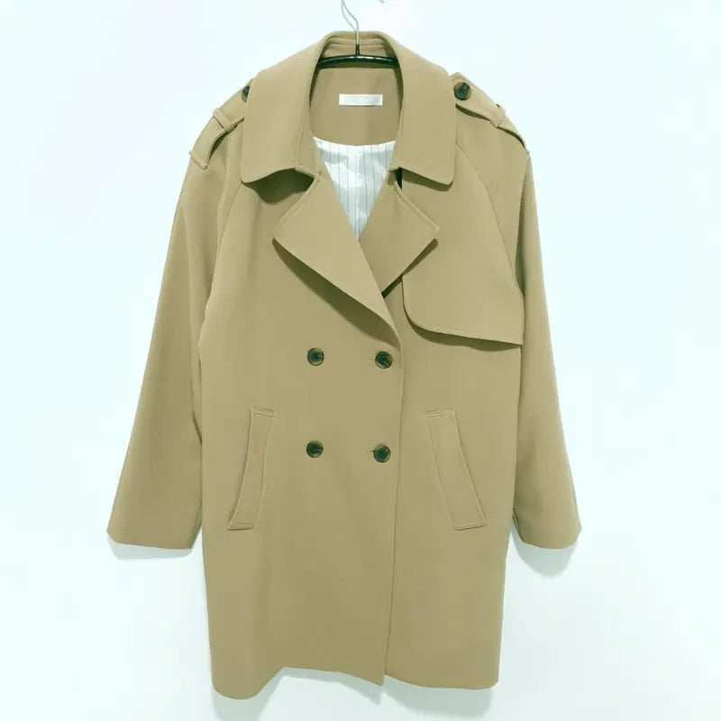 [BUNJANG] ATTRANGS Double Button Trench Half Coat / 아뜨랑스 더블버튼 트렌치 하프 코트 F_M2713