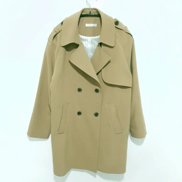 [BUNJANG] ATTRANGS Double Button Trench Half Coat / 아뜨랑스 더블버튼 트렌치 하프 코트 F_M2713