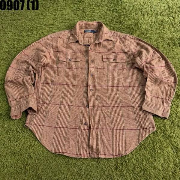 [BUNJANG] Polo Ralph Lauren Elbow Patch Check Pattern Shirt / 폴로 랄프로렌 엘보우 패치 체크 패턴 셔츠 L