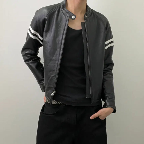 [BUNJANG] Kadoya Cowhide Single Biker Jacket L / 카도야 소가죽 싱글 바이커 자켓 L