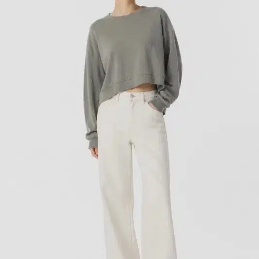 [BUNJANG] Women's Light Gray Sweatshirt FREE / 라이트 그레이 여자 FREE 맨투맨 O3229