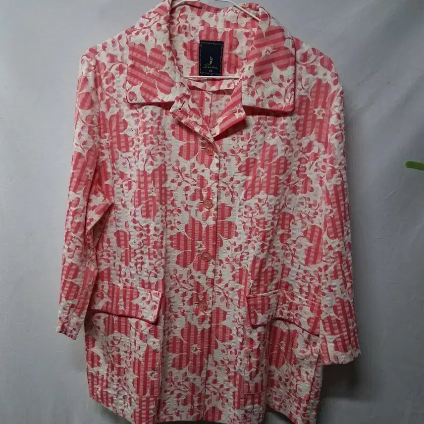[BUNJANG] Solid Flower Pattern Jacket Pink Size 100 / 솔리드 플라워 패턴 쟈켓 핑크100