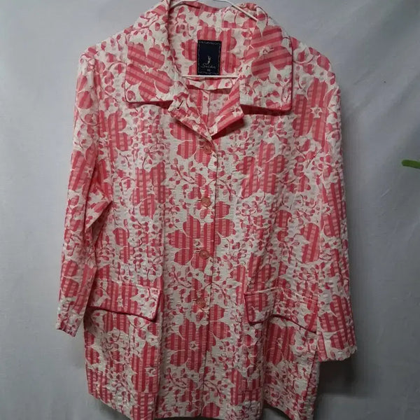 [BUNJANG] Solid Flower Pattern Jacket Pink Size 100 / 솔리드 플라워 패턴 쟈켓 핑크100