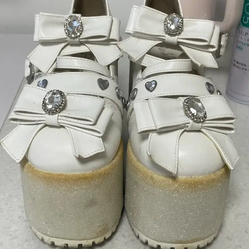 [BUNJANG] Ankruse Ribbon Platform Shoes / 앙크루즈 리본 통굽