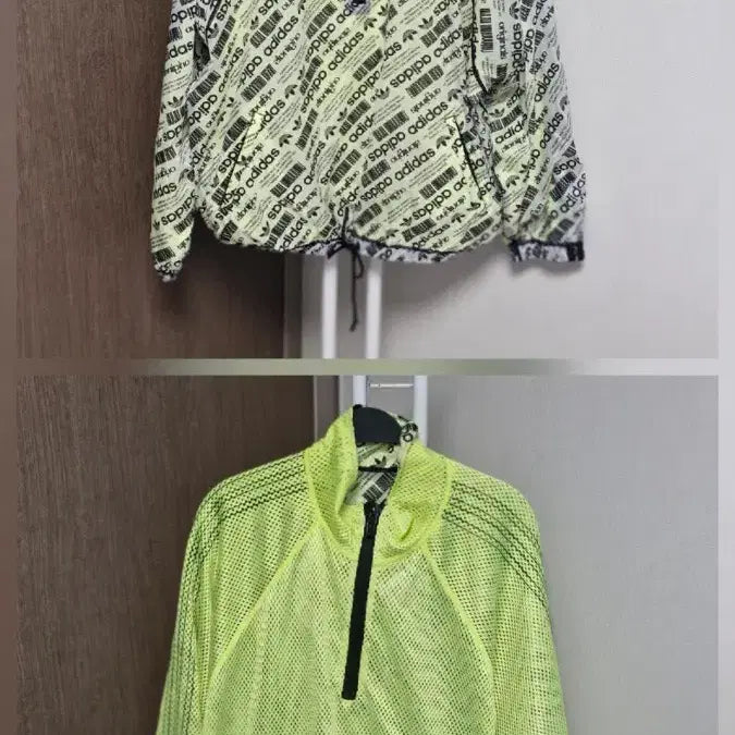 [BUNJANG] Adidas Reversible Fluorescent Logo Pattern Windbreaker Jacket / 아디다스 (국내남110~)양면형광앤로고패턴바람막이