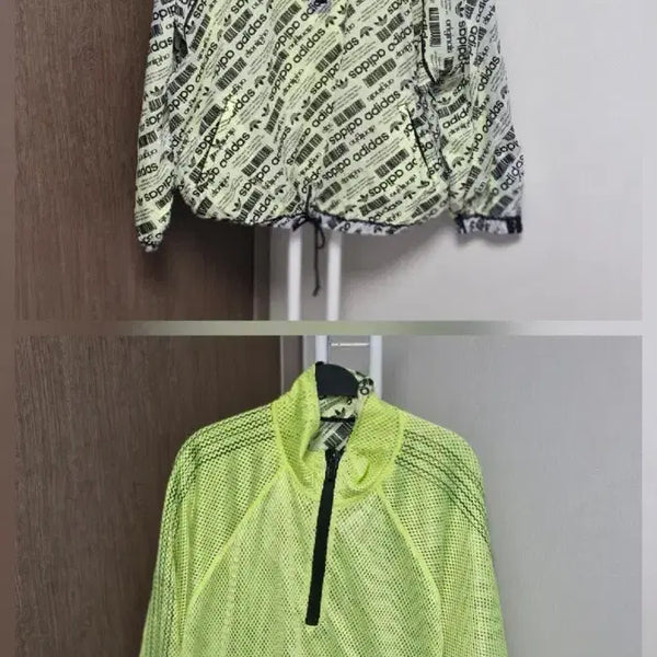 [BUNJANG] Adidas Reversible Fluorescent Logo Pattern Windbreaker Jacket / 아디다스 (국내남110~)양면형광앤로고패턴바람막이