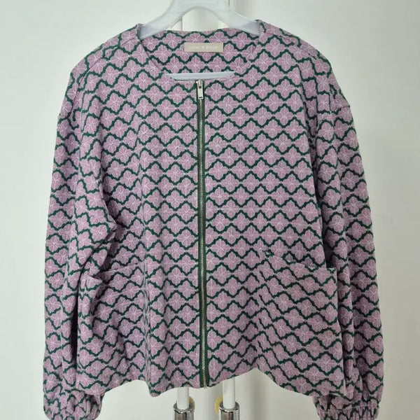 [BUNJANG] Love & Show Pink Pattern Jumper / 러브앤쇼 자켓 핑크 패턴 점퍼