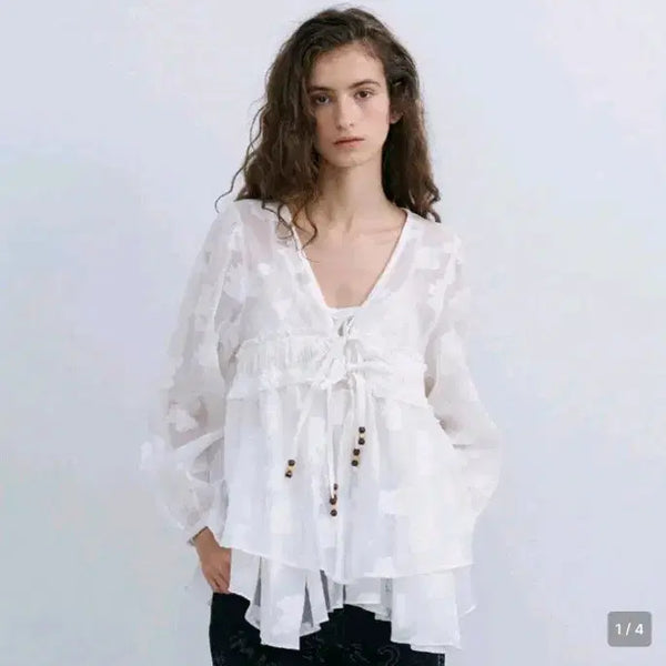 [BUNJANG] EFINGLER Leaf Cardigan Ivory New / 에핑글러 리프 가디건 아이보리 새상품