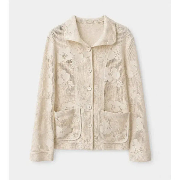 [BUNJANG] EPINGLER Crochet Shirt Jacket Cream / 새상품 에핑글러 크로셰 셔츠 재킷 크림색
