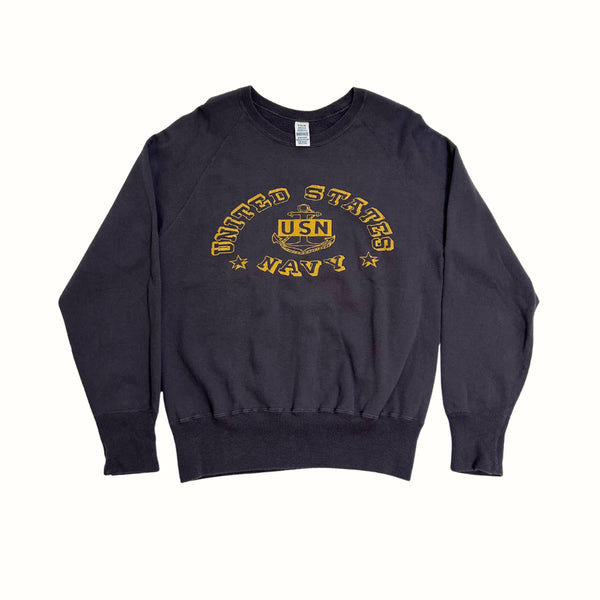 [BUNJANG] Warehouse USN Navy Printing Sweatshirt Charcoal / S~M) 웨어하우스 USN NAVY 프린팅 스웻셔츠 차콜