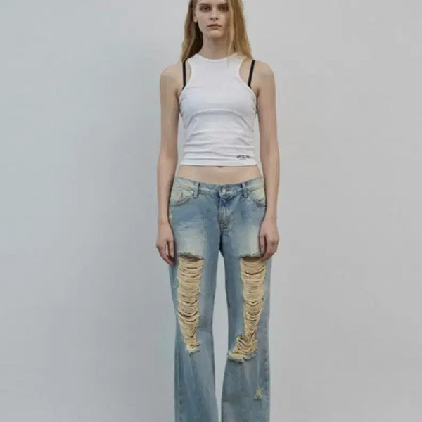 [BUNJANG] Bohemian Seoul Damage Denim Pants S / 보헤미안서울 데미지 데님 팬츠s