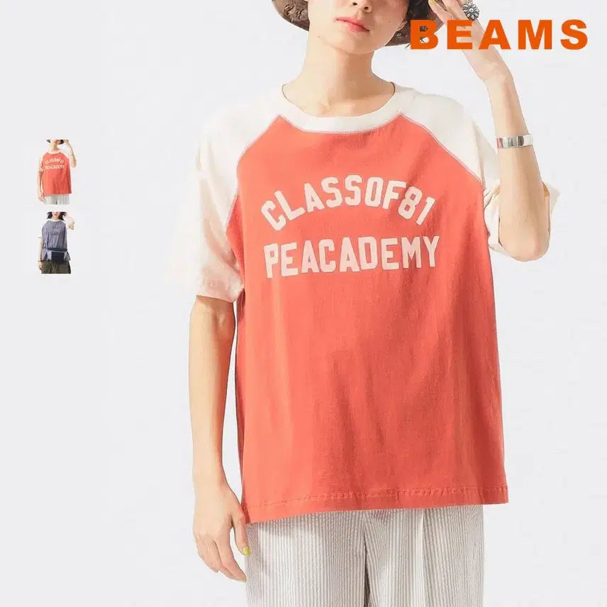 [BUNJANG] BEAMS BOY Two-Tone Raglan T-Shirt / 빔즈 보이 투톤 래글런 티셔츠