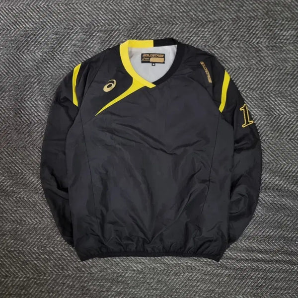 [BUNJANG] Asics Windbreaker Warm-up Black / 아식스 바람막이 웜업 블랙