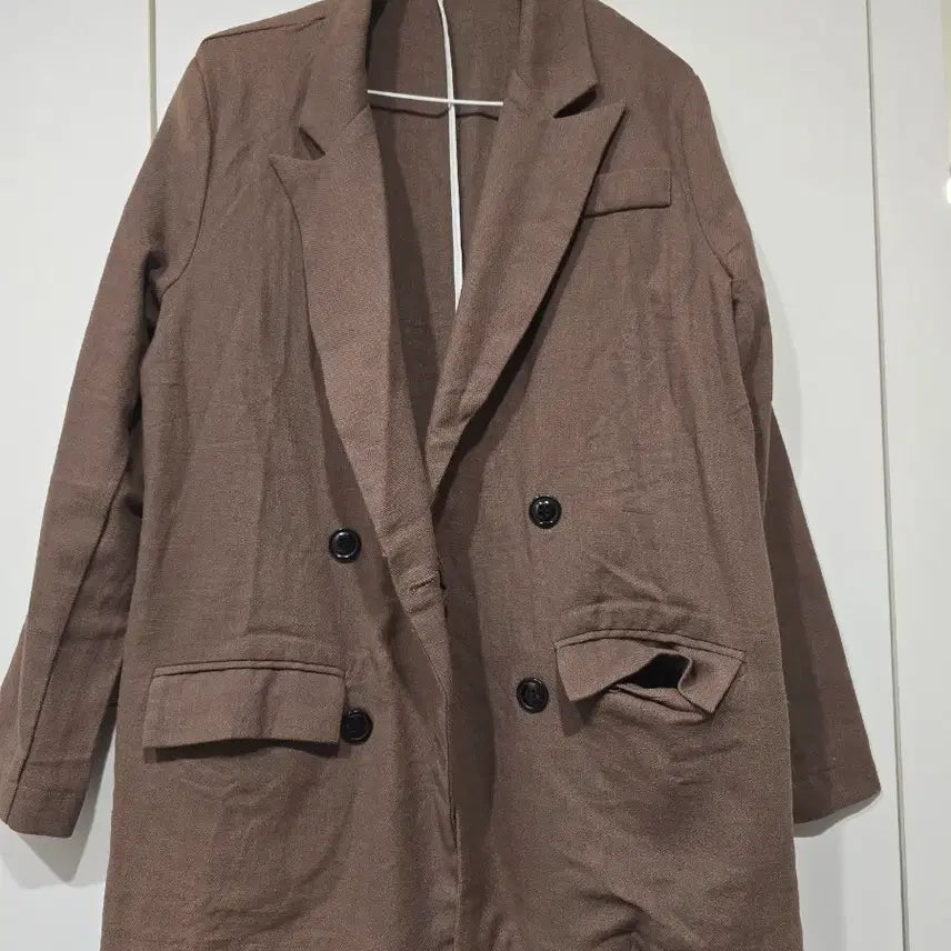 [BUNJANG] Brown Double-Button Jacket / 브라운 더블 버튼 자켓