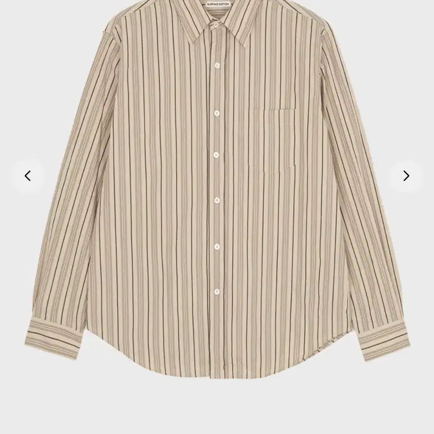 [BUNJANG] Surface Edition Bold Stripe Shirt Beige L / 서피스에디션 볼드스트라이프 셔츠 베이지L