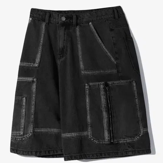 [BUNJANG] Trillion Utility Bermuda Washed Denim Shorts Black M / 트릴리온 유틸리티 버뮤다 워싱 데님 쇼츠 블랙 M