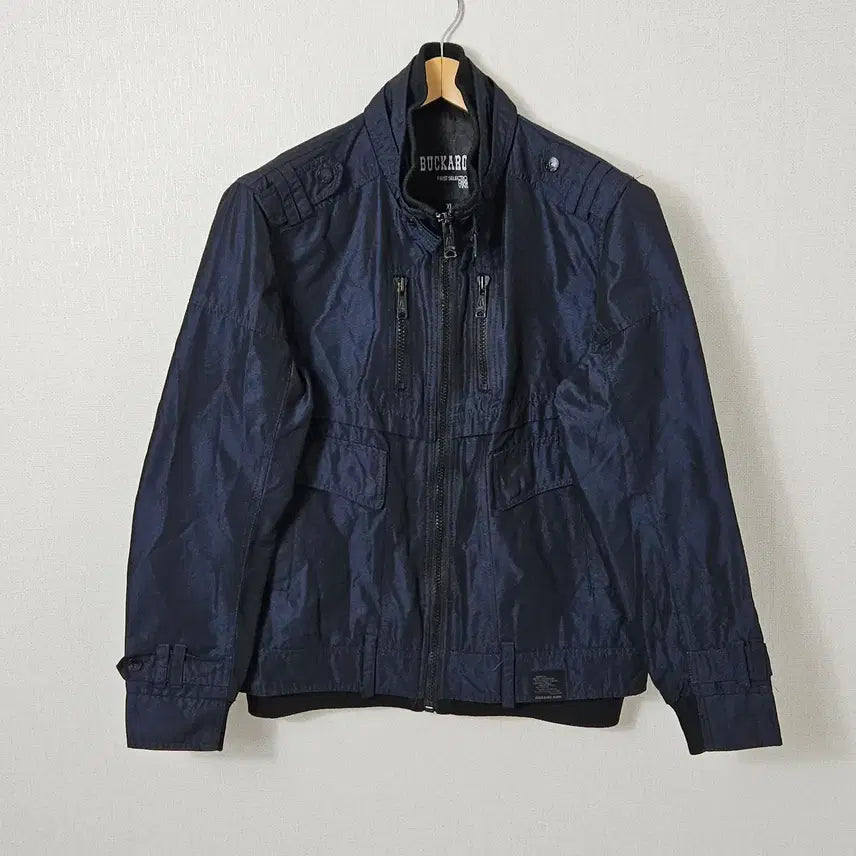 [BUNJANG] Buckaroo Rock Chic Cargo Pocket High Neck Spring Bomber Jacket / 버커루 락시크 카고포켓 봄버자켓 하이넥 빈티지 유틸리티 블루종 XL