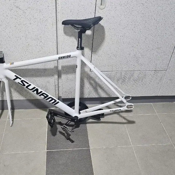 [BUNJANG] Tsunami SNM100 Fixie Bicycle Frame White / TSUNAMI SNM100 프레임 픽시 자전거 프레임 화이트