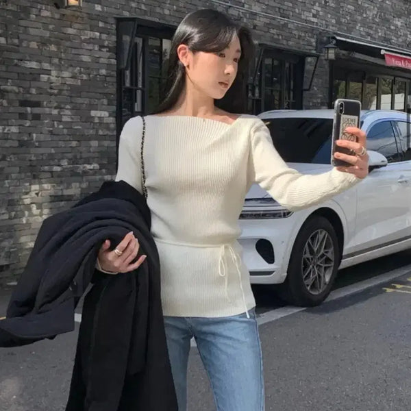 [BUNJANG] Moabbin Ribbed Knit Sweater Ivory / 모아빈 골지니트