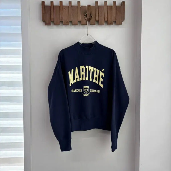[BUNJANG] Marithe François Girbaud Sweatshirt Navy Yellow Logo / 마리떼프랑소와저버 맨투맨