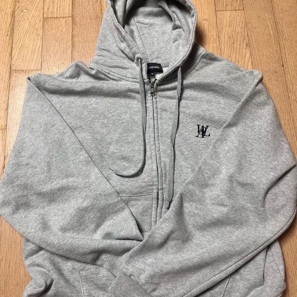 [BUNJANG] Wooalong Grey Hooded Zip-up Jacket / 우알롱 후드집업 그레이