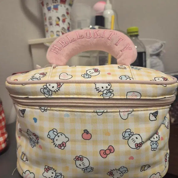 [BUNJANG] Hello Kitty Yellow Check Pouch / 헬로키티 파우치