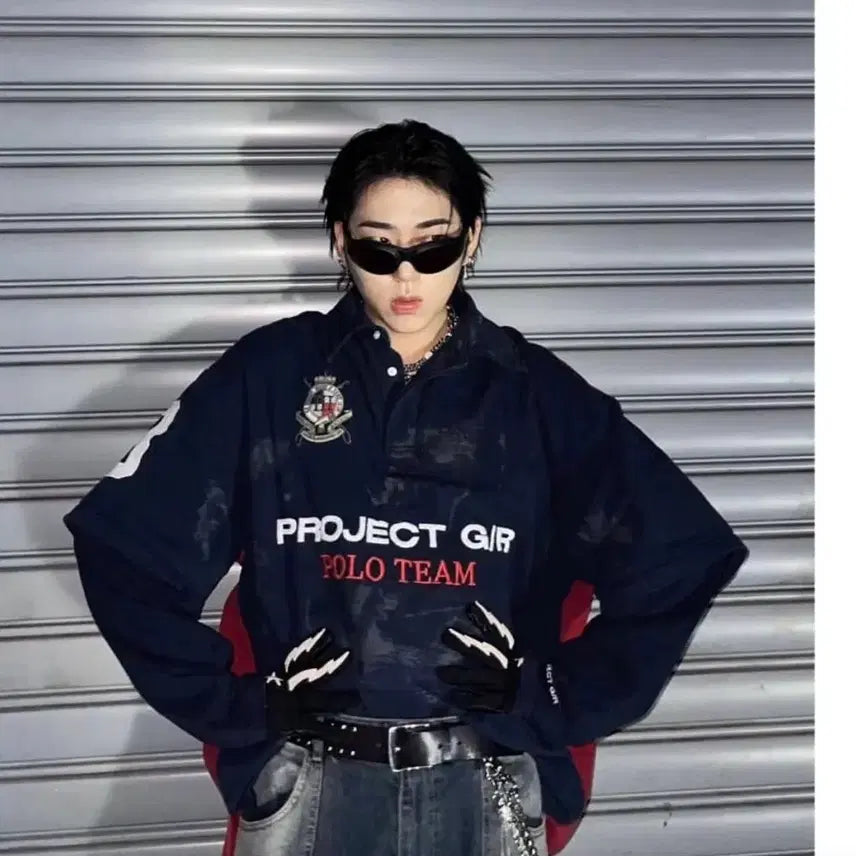 [BUNJANG] Project G/R Polo Team T-Shirt Navy / (2) 프로젝트 G/R 폴로팀 카라티 네이비