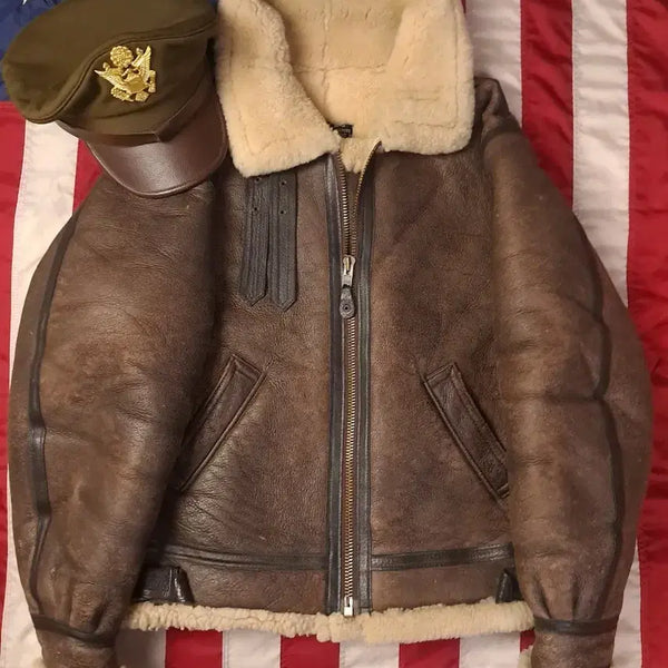 [BUNJANG] 1990s US Air Force B-3 Type Real Leather Bomber Jacket / 90's 미공군 B-3 TYPE 리얼레더 항공폭격기 무스탕