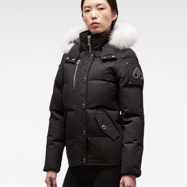 [BUNJANG] Moose Knuckles White Fur Black Down Jacket / 정품/새상품) 무스너클 블랙 패딩 은장 화이트 퍼 재킷