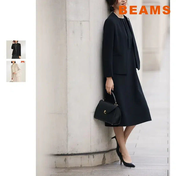 [BUNJANG] BEAMS Demi-Luxe Triacetate Collarless Jacket / 빔즈 데미룩스 트리아세테이트 칼라리스 재킷