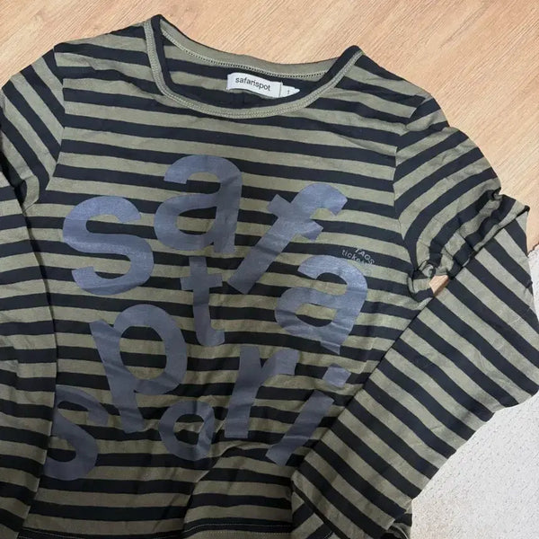 [BUNJANG] Safarispot Striped Border T-shirt / 사파리스팟 스트라이프 보더 티