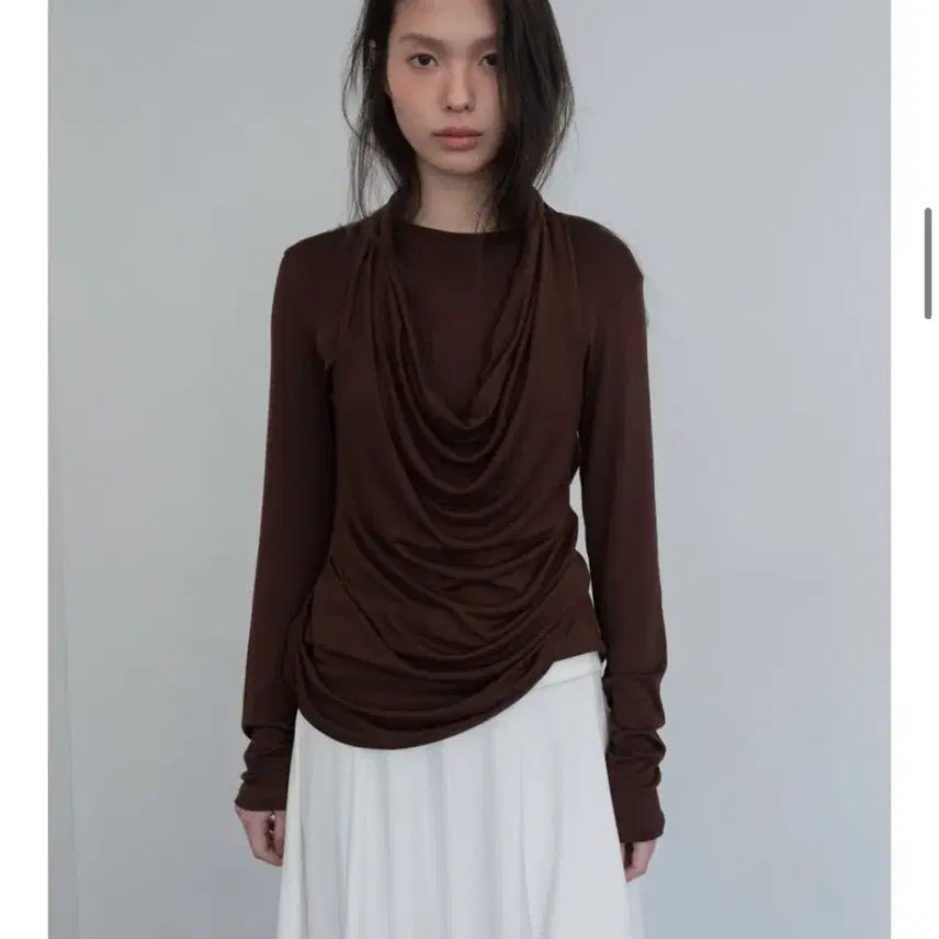 [BUNJANG] Long Sleeve Top and Halterneck Set / ppb 홀터넥 + 롱 슬리브 브라운