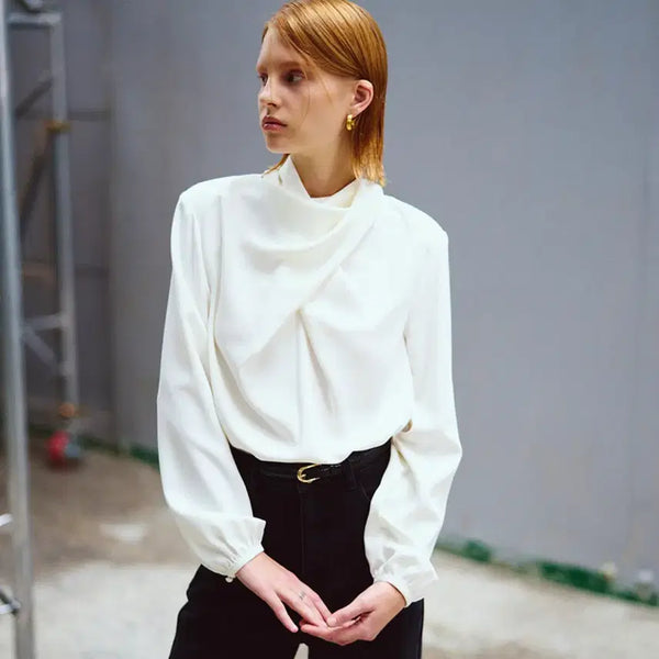 [BUNJANG] FLOW.1 Scarf Detail Blouse / 플로우원(FLOW.1) 스카프 디테일 블라우스 55-66 새상품