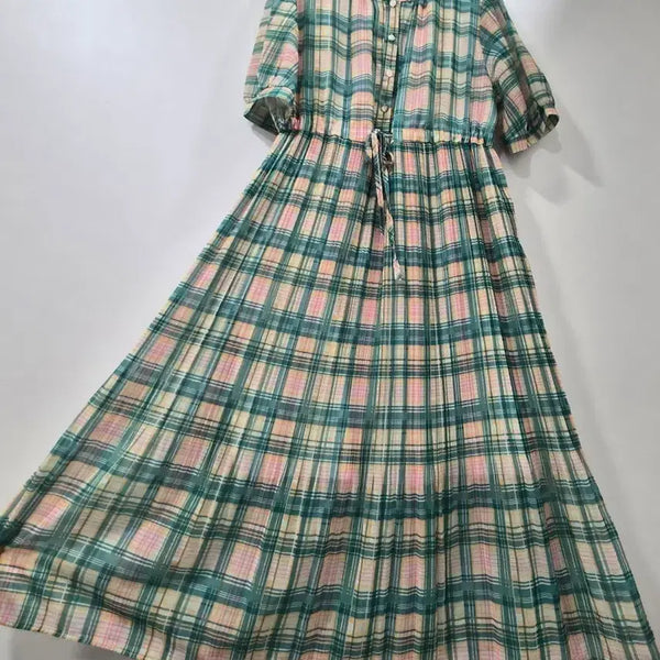 [BUNJANG] LeShop Check Long Dress / [F]새것ㅡ르샵 체크 롱원피스